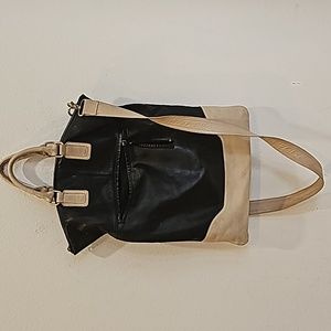 Sabina New York Genuine Leather Bag Fold-over Buttery Soft Crossbody Black